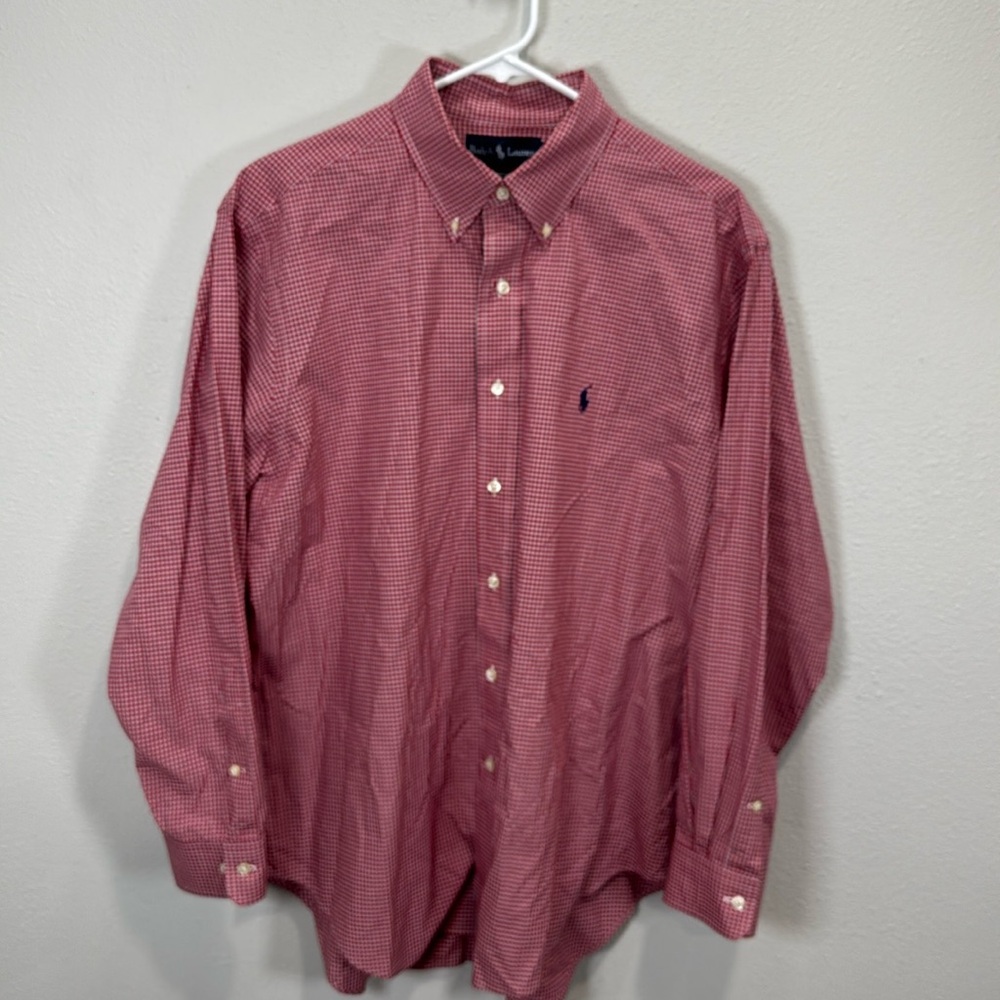 Vintage Ralph Lauren dress shirt red plaid classic fit